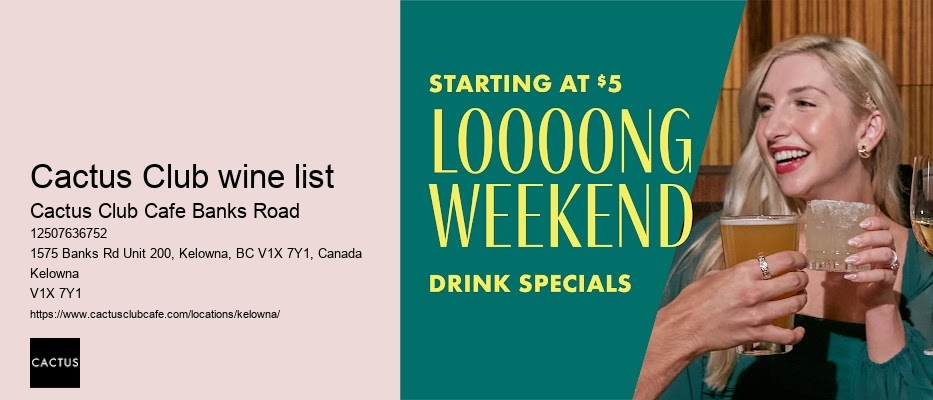 Cactus Club specialty drinks